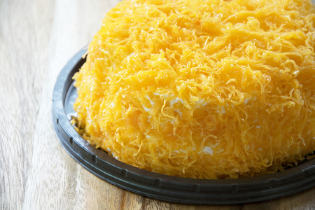 Gold Egg Yolks Thread cakeの写真素材