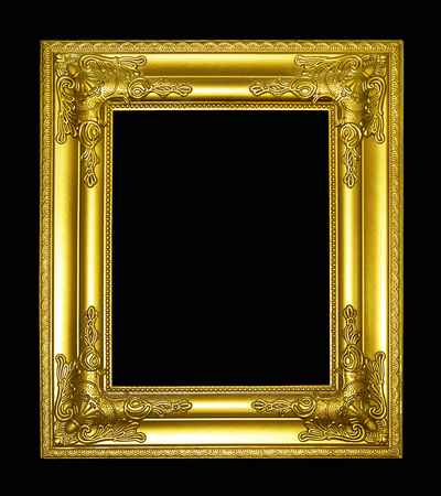gold picture frame. Isolated on white backgroundの写真素材