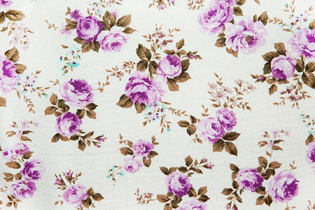 purple vintage rose pattern on Fabric background.の写真素材