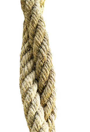 two hemp rope isolated on whiteの写真素材