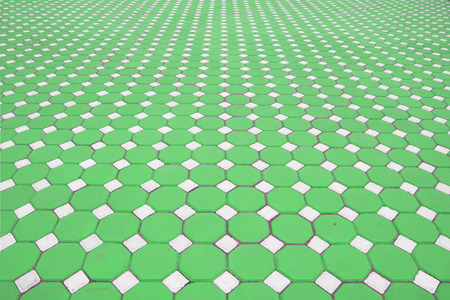 Green paving slabs,patterned paving tiles, cement brick floor backgroundの写真素材
