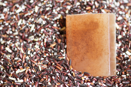 Natural handmade soap,soap made from riceの写真素材
