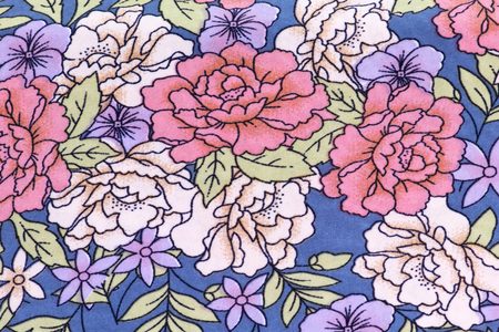 Vintage floral, flower on Fabric background.の写真素材