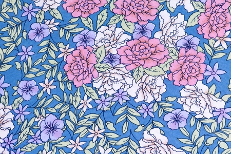 Vintage floral, flower on Fabric background.の写真素材