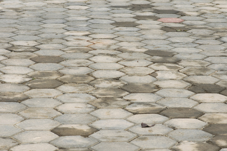 paving slabs,patterned paving tiles, cement brick floor backgroundの写真素材
