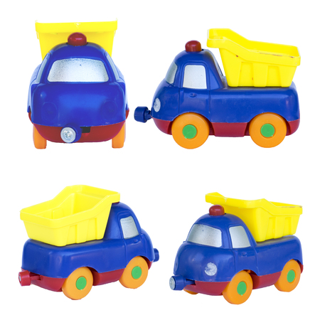 Car Trailers toy isolated on white backgroundの写真素材