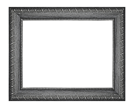 wood picture frame Isolated on white backgroundの写真素材