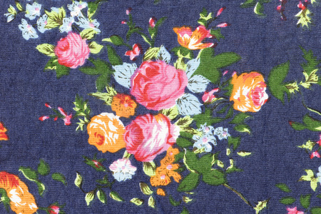 Floral pattern on fabric texture.の写真素材