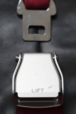 safety belt on seat Airplaneの写真素材