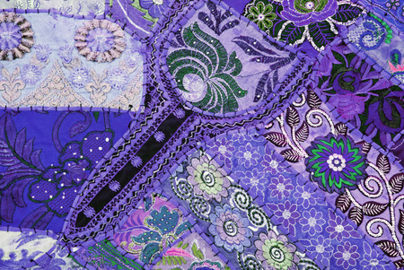 embroidered fabric patternの写真素材