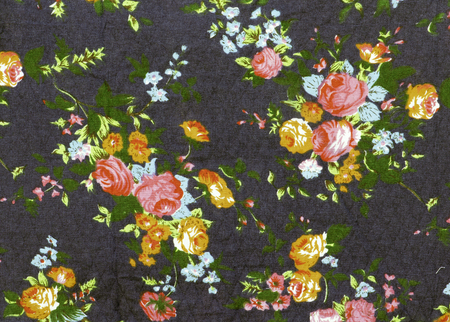 Floral pattern on fabric texture.の写真素材