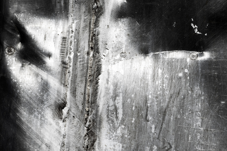 Old crumpled and scratched metal textureの写真素材