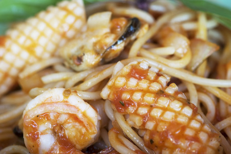 Spaghetti seafoodの写真素材