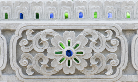 Stucco surface background. Thai artの写真素材