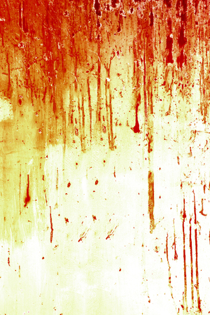 Halloween background. Blood on metal wall backgroundの写真素材