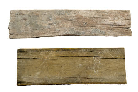 Old Wood plank, isolated on white backgroundの写真素材