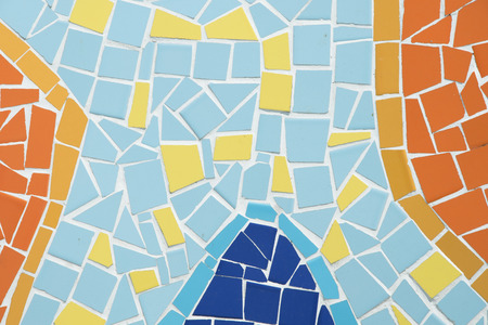 The walls are decorated with colorful of tiles, texture background