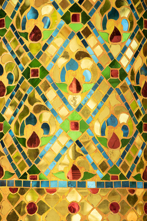 Decorate with glass of a Thai Temple.の写真素材
