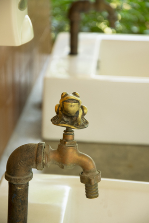 Old style faucet brass frogの写真素材