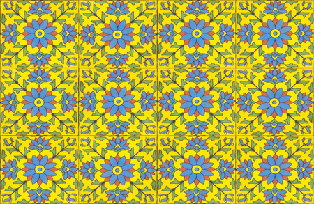 The wall or the floor are decorated with colorful of tiles, Colorful vintage ceramic tiles wall decoration, tiles background. moroccan tile pattern background.の写真素材