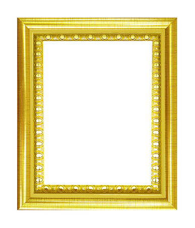 Gold vintage picture and photo frame isolatedの写真素材