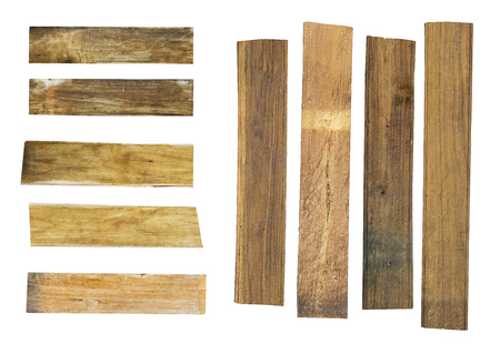 Old Wood plank, isolated on white backgroundの写真素材