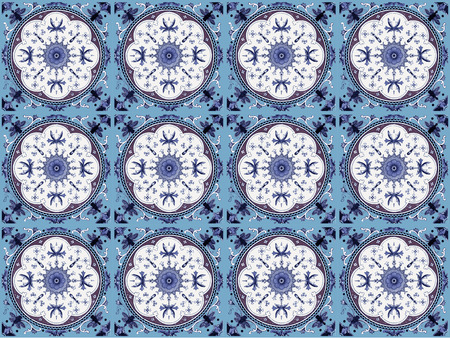 moroccan tile pattern background.Colorful vintage ceramic tiles wall decorationの写真素材