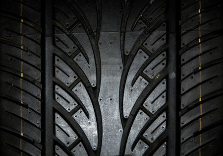 Car tire background, Tyre texture closeup backgroundの写真素材