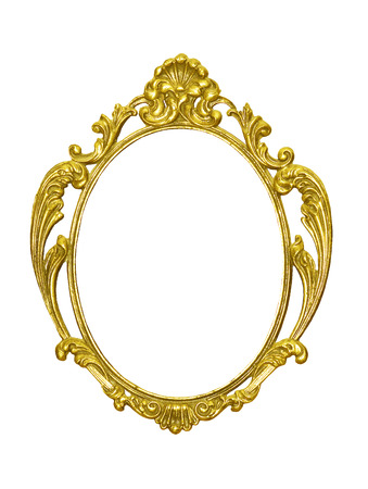 beautiful vintage gold frame, photo, image. の写真素材