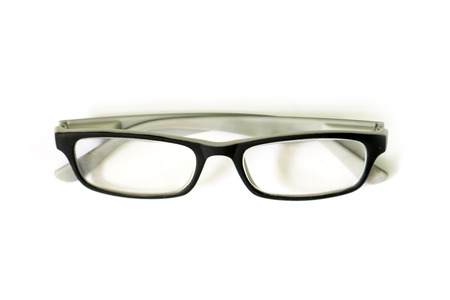 old glasses on white backgroundの写真素材