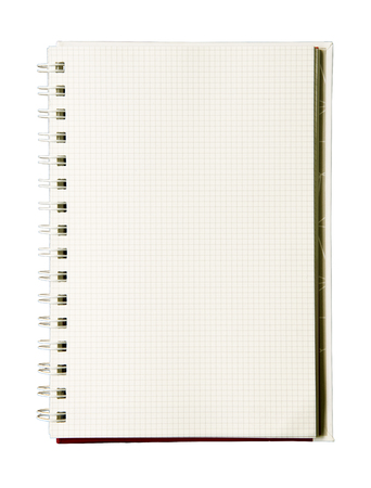 notebook with spiral isolated on white background.の写真素材