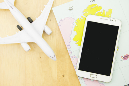 Concept travel transportation with airplane.