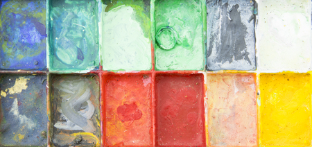Acrylic color palette background.の写真素材