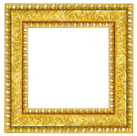 Gold picture frame isolated.の写真素材