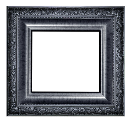 The antique black frame on the white background.の写真素材