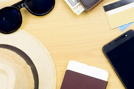 Travel accessories costumes for the trip.の写真素材