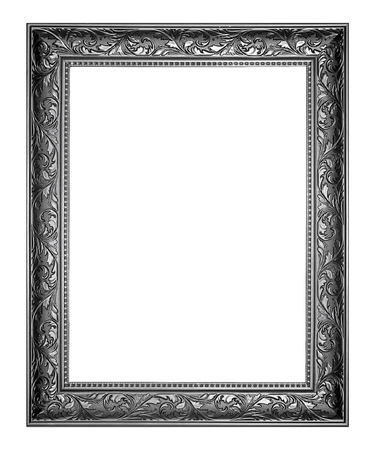 The antique black frame on the white background.の写真素材