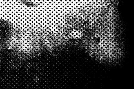 Grunge Black and White Distress. Dot Texture Background. Halftone Dotted Grunge Texture.の写真素材