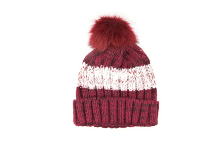 wool knitted hat isolated on white background.の写真素材