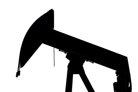 Oil pumps. Oil industry equipment isolated on white background.の写真素材
