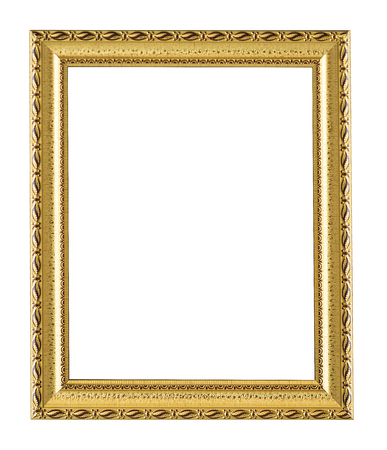 Gold vintage picture frame isolatedの写真素材