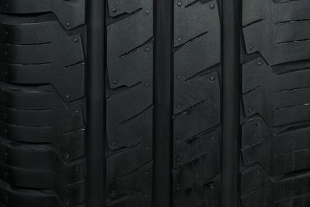 Car tire background, Tyre texture closeup background.の写真素材