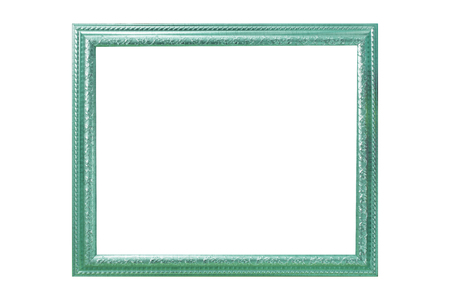 Blue vintage picture frame isolatedの写真素材