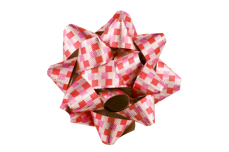 Beautiful bow gift on white backgroundの写真素材