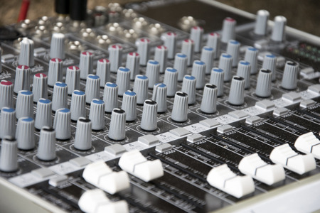 Close up audio control deskの写真素材