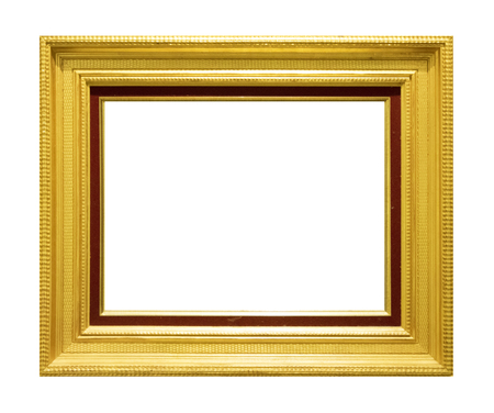 Gold vintage picture frame isolatedの写真素材