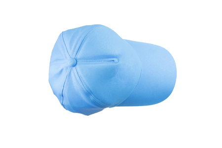 Blue hat cap top view isolated on white backgroundの写真素材