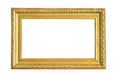 Gold vintage picture frame isolatedの写真素材