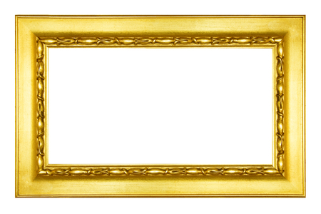 gold picture frame isolated.の写真素材
