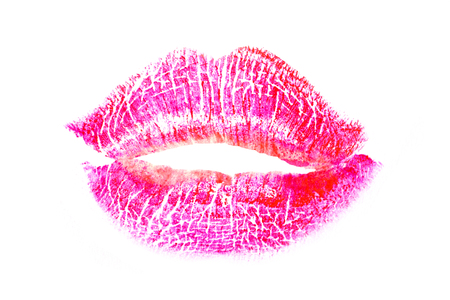 lipstick kiss on white background.の写真素材